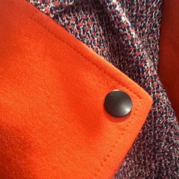 🧥NWOT CLASSIQUE ENTIER SHORT TWEED AND ORANGE JACKET🧥 - Picture 7 of 13